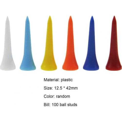 100Pcs/Set Golf Tees Reduce Friction Widely Applied Golf Accessories Mixed Color Plastic Golf Tees for Lawn Golf Sports