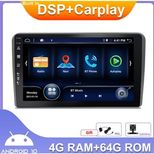 2 Din Android 10 Car Radio Multimidia Player GPS Navi For Audi A3 2008-2012 DSP Carplay 4G+64G