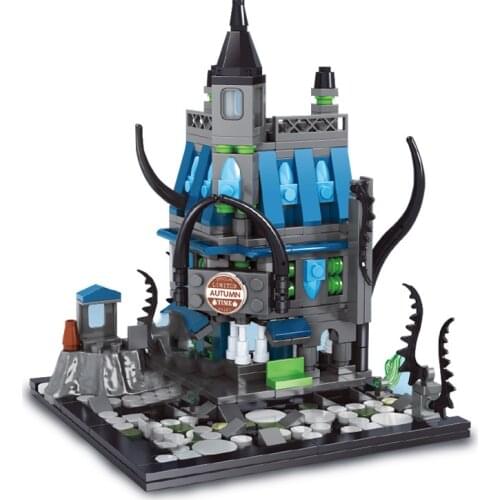 2021 City Halloween Horror Zombie Arcade Building Block MOC Model DIY Bricks Kids Toys