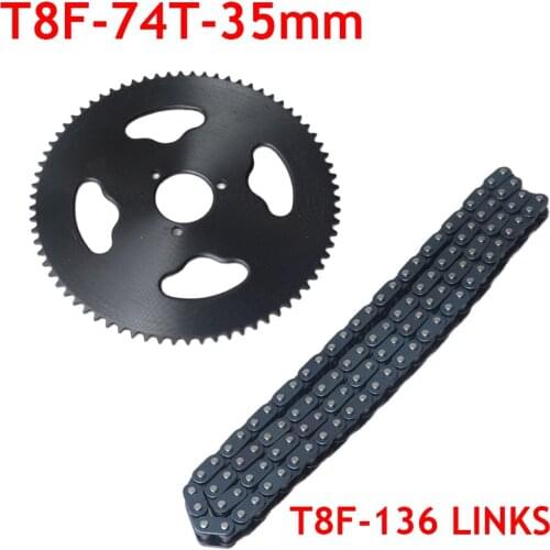 47cc 49cc T8F Chain 136 Links and 44 54 64 74 Teeth Sprocket For Mini Moto Atv Quad 2 Stroke Engine Parts