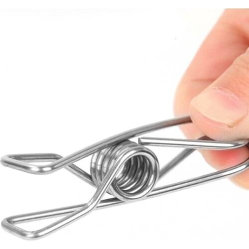 500pcs Multipurpose Stainless Steel Clips Clothes Pins Pegs Holders Clothing Clamps Sealing Clip Household Clothespin
