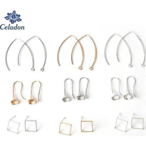 6-20pcs Copper Earring Studs Earring Hooks Wire Findings Earrings Clasps Hooks Fittings DIY Jewelry Making Accessories