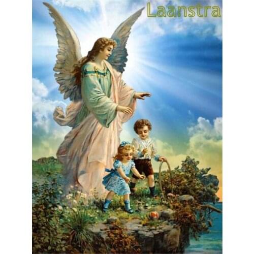 Diamond Painting Guardian Angel Baby Cross Stitch Full Square/round Diamond Embroidery Portrait Rhinestone Home Decor