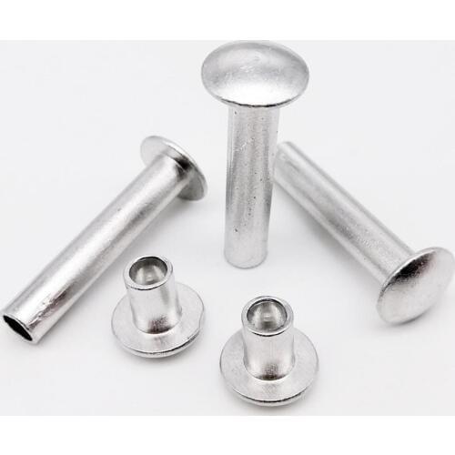 10/50pcs M2 M2.5 M3 M4 M5 M6 GB873 Aluminum Round Flat Button Truss Head Half Semi Hollow Rivet Diameter 2mm 3mm 4mm 5mm 6mm