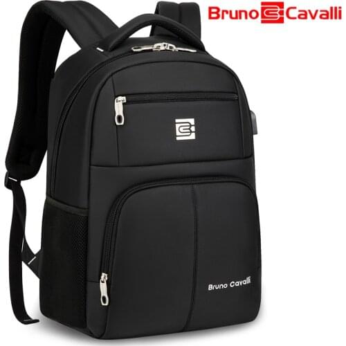 Bruno Cavalli Men Anti Theft 15.6" USB Laptop Backpack Women Fashion Backpacks Mochila Male Business Bag School Bag For Teens