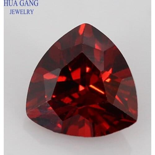 5A Garnet Trillion Shape Cubic Zirconia Brilliant Cut Loose CZ Stone Synthetic Gems Beads For Jewelry Size 3x3-12x12mm