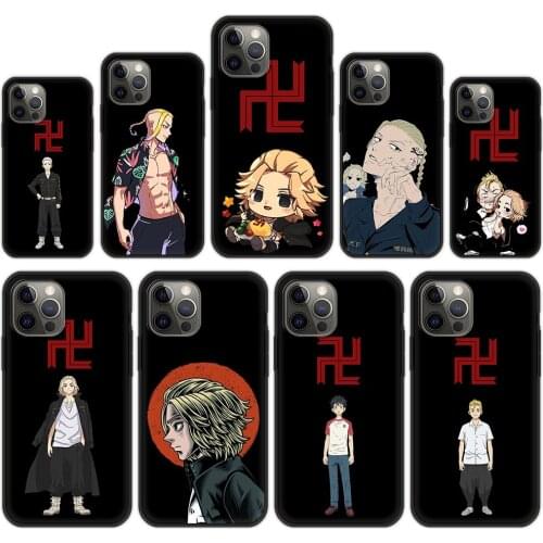 Tokyo Revengers Anime Manjiro Ken Takemichi Case For iPhone 11 12 Pro Max 7 8 Plus SE 2020 X XR XS Max Phone Case Black Cover