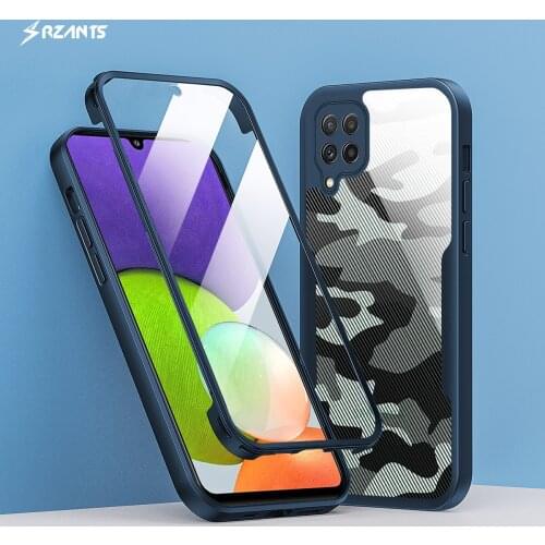 Rzants For Samsung Galaxy A22 5G 4G Case [360 Camouflage Bettle] Full Protection Cover Soft Transparent Shockproof Phone Casing