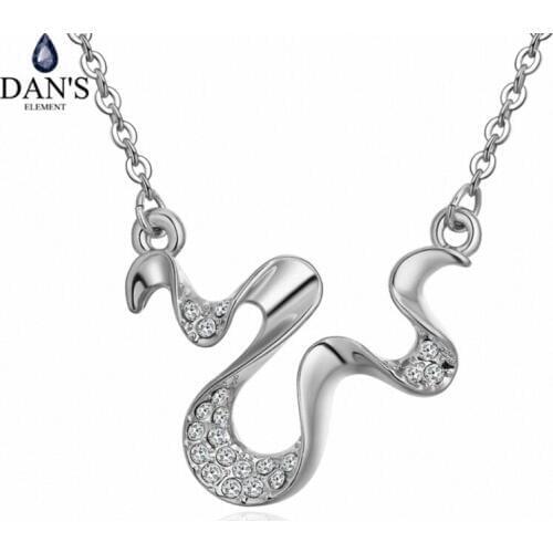 DANS ELEMENT 6 Colors Real Rose Gold Color Austrian Crystals Sweater pendant necklace for women monkey style #133497