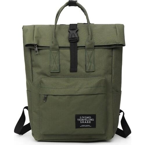 Travel Bag Usb Charging Port Schoolbag Ladys Leisure Shoulder Bag 15 Inch Laptop Backpack Woman Canvas Roll Top
