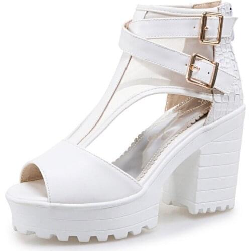 Elegant Sandals Women High Heels Pumps Summer Fashion Shoes Woman Platform Womens Sexy Sandals Open Toe Party Shoes 43 WSH3906