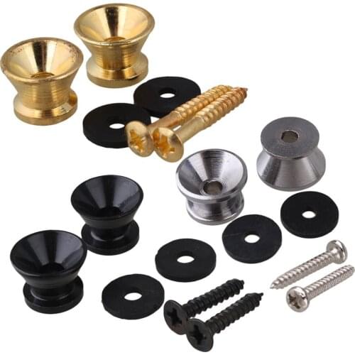 1 Pair 3 Colors Plating Strap Lock For Electric Acoustic Guitar Bass