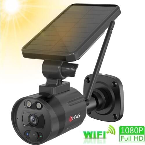 HFWS 1080P Solar Camera ip wifi Wireless Solar Powered Camera Security Outdoor Waterproof PIR Motion Detection Security CCTV