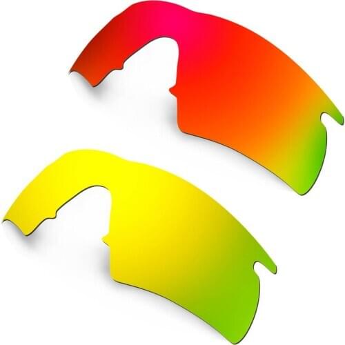 HKUCO Red/Gold 2 Pairs Polarized Replacement Lenses For M Frame Hybrid Sunglasses Increase Clarity