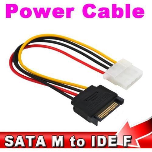 Kebidumei High Quality 15 Pin SATA Male to 4 Pin Female Power Adapter Cable For IDE Hard Drive CD DVD