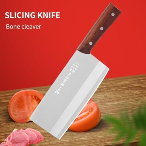Chinese Cleaver Handmade Chopper Chef 5cr15 Stainless Steel Knife Professional Kitchen Knives Meat Vege Slicer Chopping Knife