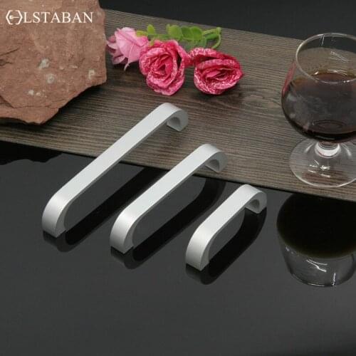 LSTABAN Modern Simple European Style Aluminum Alloy Knob Cabinet Drawer Wardrobe Matte Thick Solid Handle Furniture Accessories