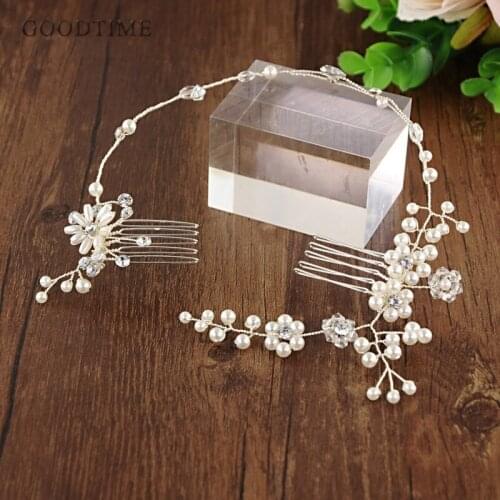 Fashion Elegant Wedding Party Bridal Clips Hair Vines Pearl Hair Comb Hair Jewelry Accessory Gift For Women Dress Up