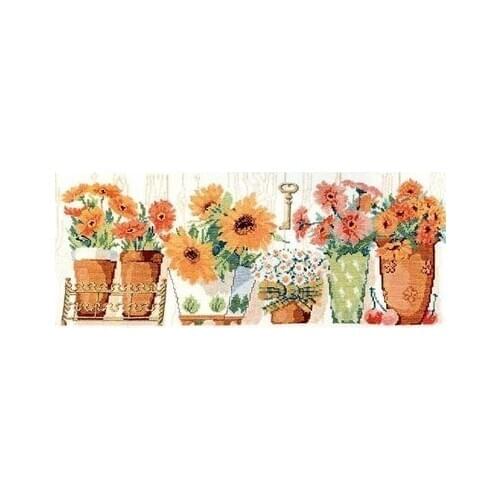 MT T293 flower [flower on balcony 3] beautiful Daisy precision printing cross stitch set