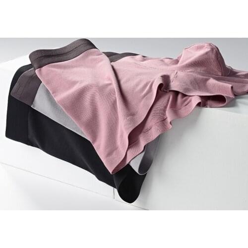 Graphene mens underwear seamless modal light and breathable solid color middle waist flat angle sports antibacterial underwear