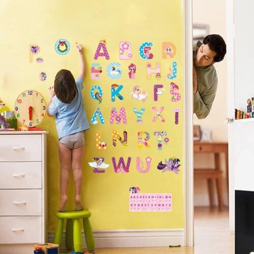 Animal horse alphabet lovely letters wall stickers nursery room decorations mural art home decals kids girl gift