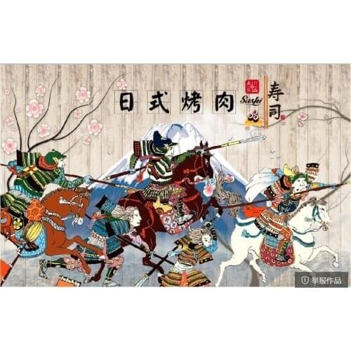 Wall paper 3 d home decor custom mural Vintage Japanese Samurai Horseback War background photo wallpaper in the living room