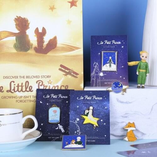 No. 32 Planet Joint Model Little Prince Little Fox Rose Brooch Badge Warm Healing Clothes Collar Pin Shoulder Bag Decoration