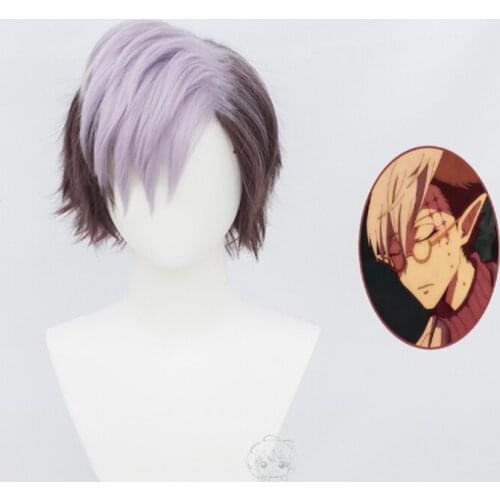 30cm Anime Toilet-bound Hanako-kun Earth Cage Tsuchigomori Wig Cosplay Wig Role Play Light Purple Brown Mixed Green
