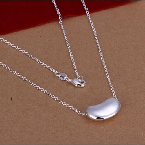 Necklace Silver Plated Necklace Silver Trendy Jewelry Necklace Soybean Jewelry Wholesale Free Shipping zmxn LN108
