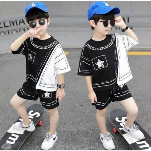 Casual Kids Clothes Boys 2 Pcs Set Clothing Summer Boy T-shirt + Shorts Outfits Kids Fashion 18Months-8Year Baby Boy Tracksuit