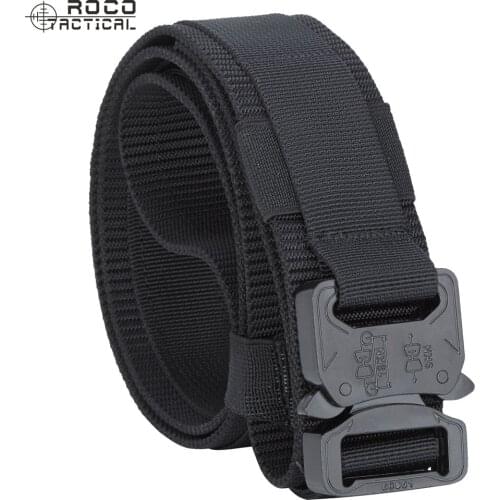 Mens Army Military Gun Belt Molle Operator Gun Pistol Belt Tactical Belt Airsoft Rigger Strap EDC Army Belts