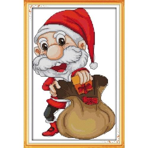 Santa Claus(7) cross stitch kit cartoon Christmas count print stamped 11ct hand embroidery DIY handmade needlework supplies bag