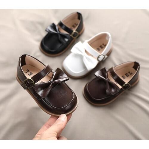 Spring Autumn Kids Shoes Leather Shoes for Girls Boys Non-slip Toddlers Mary Janes Baby Children Buckle Strap Flats Sneakers