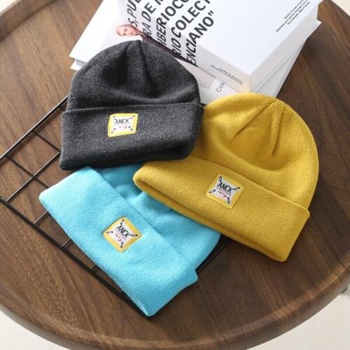 Beanie Hat, Fresh Korean Version, Japanese Curling Patch, Cold Hat, Couple Outdoor Sports and Leisure Knitted Hat