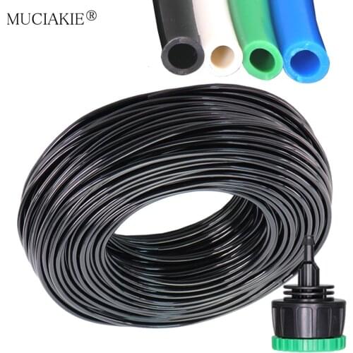 10-50 Meter 4/7mm Gardens Water Hose with Faucet Quick Connector 1/2" Micro Drip Misting Plants Irrigation Tubing Pipe PVC Hoses