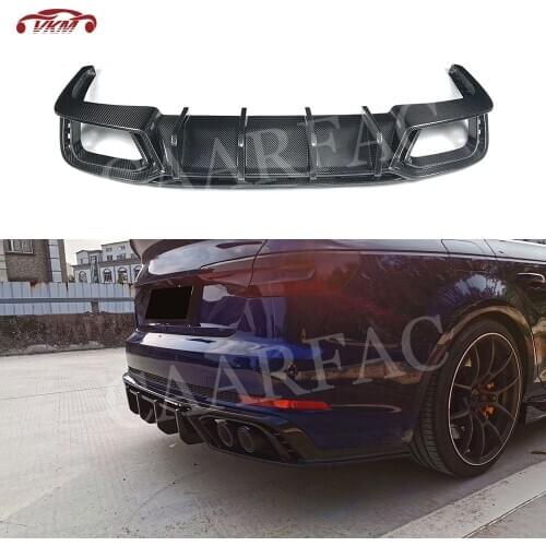 Rear Bumper Lip Diffuser Spoiler For Audi A4 S4 B10 2019 Dry Carbon Fiber Back Bumper Protector Car Styling