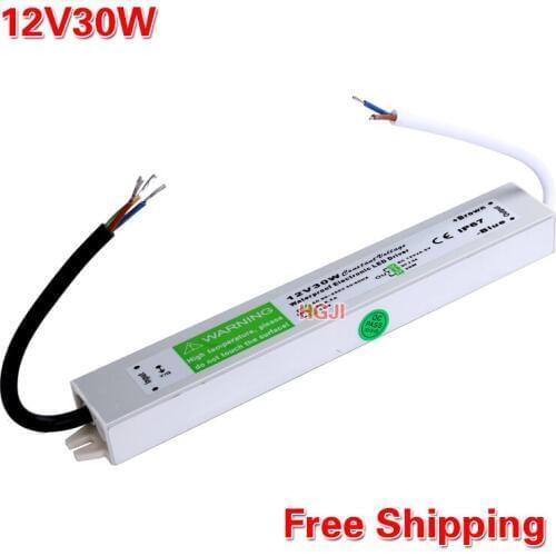 Transformer Power Supply Adapter AC90V-250V to DC12V30W Waterproof IP67 LED Driver Outdoor Transformer for strip light DC12V30W