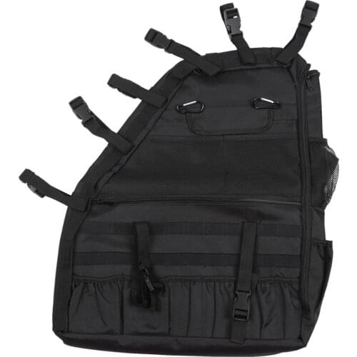 Roll Bar Storage Bag Cage for 2007~2019 Jeep Wrangler Jk Rubicon 4-Door with Multi-Pockets & Organizers & Cargo Bag Saddlebag To