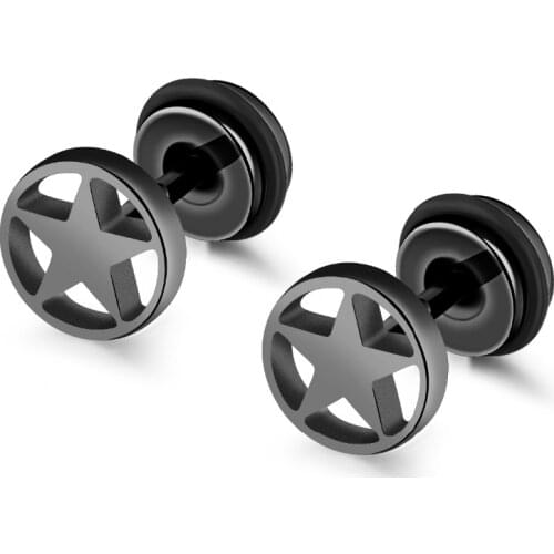 FATE LOVE Personalized Unisex Women Men Stud Earrings Fashion Jewelry Silver color Black gold color 316L Stainless Steel GE347