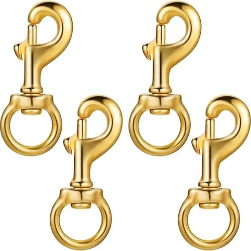 Flag Clips for Rope Solid Brass Flagpole Snap Swivel Clasp Lobster Flag Hooks Halyard Rope Accessory Ended Key Ring