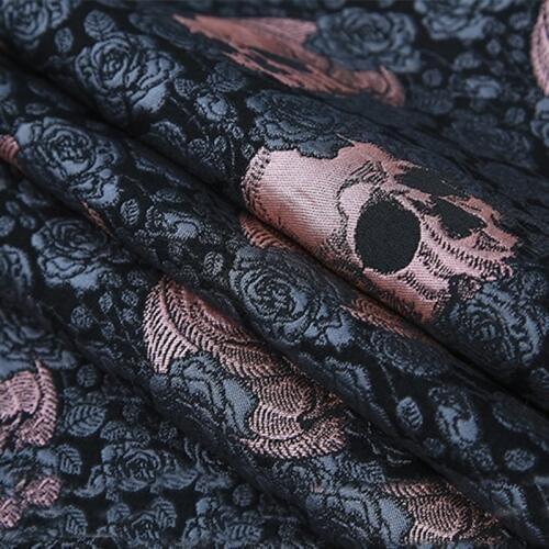 145cm width France Imported Rose Metallic Jacquard Brocade Fabric,3D jacquard yarn dyed fabric for Womens Coat Dress Skirt