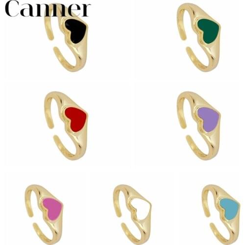 Canner Resizable Finger Rings For Women 925 Sterling Silver Heart Love Charm Rings Wedding Jewelry 2021 Trend Bague Anillo W5