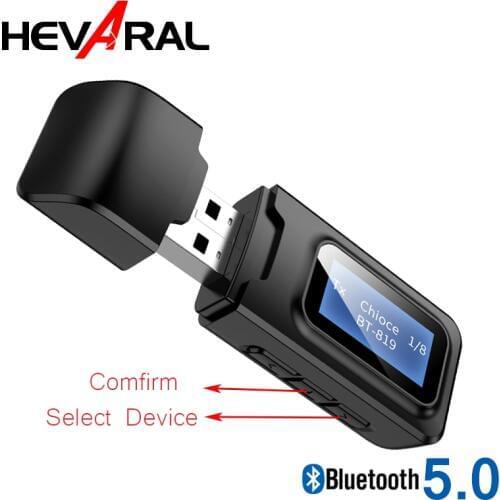 LCD Display 2 In 1 Bluetooth 5.0 Receiver Transmitter Connect Devices By Hands Low Latency Wireless Adapter For TV Headphones