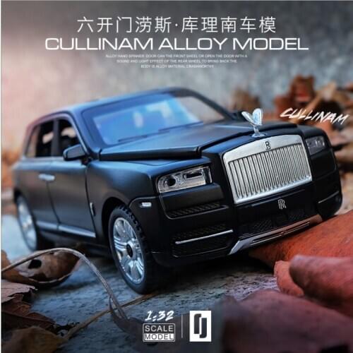 1: 32 Rolls Royce curinan car model simulation alloy car model sound light children toy car model birthday gift black car