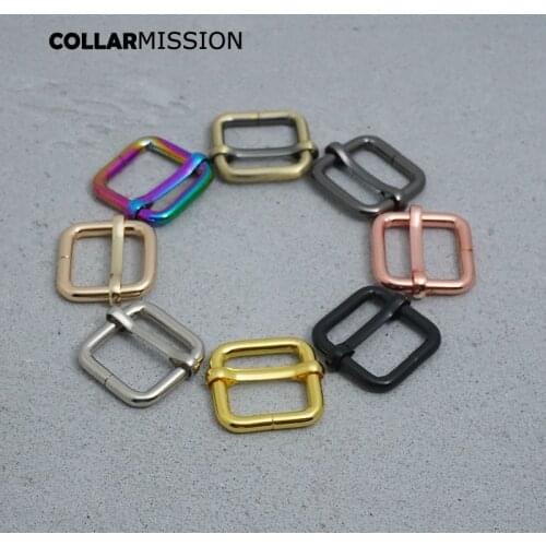 10pcs/lot Adjuster buckle DIY 20mm dog collar harness backpack strap handmade accessory plated Tri-ring metal slider 5 colors