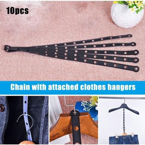 10pcs Hangers Article Link Chain Hook Clothes Plastic Hook Link Bar Clothes Hangers RERI889