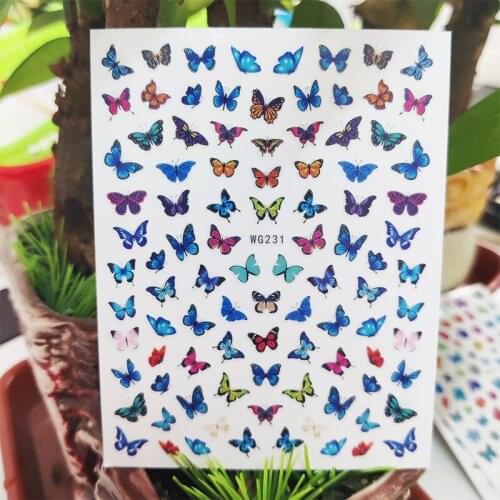 3D Stickers for Nails Colorful Butterfly Insect Design Nails Art Decoration Manicure Stickers Sliders Nail Foil Accessories