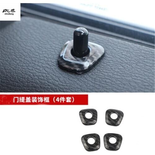 4pcs/lot ABS Carbon fiber grain Door Pin Lock decoration cover for 2016-2018 BMW X1 F48 car accessories
