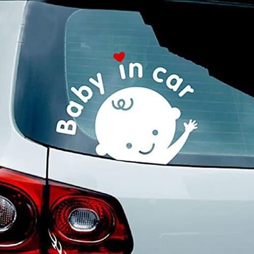 1PC Auto 3D Cartoon Creative 17*14 cm Baby On Board Baby In Car Car Sticker Waterproof Reflective Car Decal On Rear Windshield