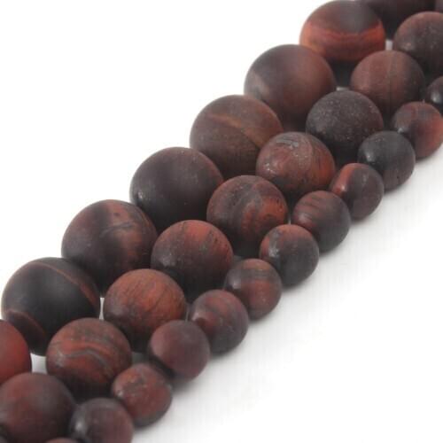 Natural AB+ Red Tiger Eye Stone Beads Matte Loose Spacer Beads For Jewelry Making DIY Bracelet Accessories 15'' 4 6 8 10 12mm